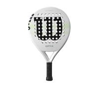 Wilson Optix V1, Raquette de padel, Structure en Fibre de Verre et Mousse Souple, Design Circulaire et Technologie des Trous de Précision, Couleur : Blanc, Taille : 2
