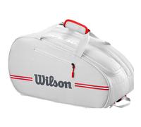 Wilson Sac de padel Team - Espace raquettes, compartiment chaussures, poche spacieuse - Blanc