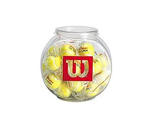 Wilson Porte-clés, Bowl Of Keychains US Open, Lot de 24, Jaune, Z5452