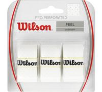 Wilson Bande de maintien Overgrip Pro perforé WRZ4005WH – Blanc, Unisexe, 3 pièces