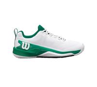 WILSON Rush Pro 4.5 Clay Chaussures de Tennis Homme, Mesh Respirant, Soutien Exceptionnel et Résistance à l'abrasion, Amorti Léger, Couleur: Blanc/Bosphorus/Noir, Taille : 11