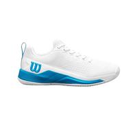Wilson Rush Pro 4.5 oz Chaussures de Tennis Homme, Soutien Dynamique et Amorti Réactif, Stabilité Exceptionnelle et Confort Respirant, Couleur : Blanc/Bleu Atomique, Taille : 11
