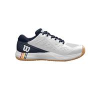 WILSON Rush Pro Ace Clay Chaussures de Tennis Homme, Ajustement Sûr et Soutien Dynamique, Mesh Respirant, Idéales pour Les Courts en Terre Battue, Couleur: Blanc/Navy Blazer/Gum1a, Taille : 12.5