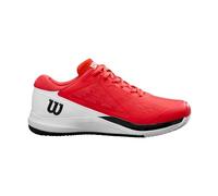 WILSON Rush Pro Ace Clay Chaussures de Tennis Homme, Ajustement Sûr et Soutien Dynamique, Mesh Respirant, Idéales pour Les Courts en Terre Battue, Couleur : Infrarouge/Blanc/Noir, Taille : 13.5
