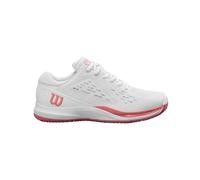 WILSON Rush Pro Ace Junior Chaussures de Tennis, Ajustement Sûr et Soutien Dynamique, Semelle Extérieure Durable, Meilleur Equilibre, Traction Supérieure, Couleur: Blanc/Mauveglow, Taille : 5.5K