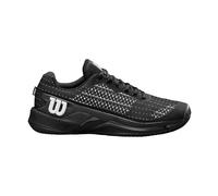 WILSON Rush Pro Extra Duty Chaussures de Tennis Homme, Technologie ProWeave pour la Stabilité et Semelles Résistantes, Tous Types de Courts, Couleur : Noir/Blanc, Taille : 12.5