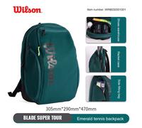 Wilson-Sac À Dos De Tennis,Grande Capacité,Sport Initié,Série Super Tour Pour 2 Raquettes Avec Compartiment À Chaussures -Vert