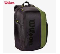 Wilson-Sac À Dos De Tennis,Grande Capacité,Sport Initié,Série Super Tour Pour 2 Raquettes Avec Compartiment À Chaussures -Noir Vert V8