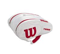 Wilson sac à raquettes de padel, Padel Bag, 2 compartiments principaux, Blanc/Rouge, WRZ608000
