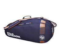 Wilson Sac à Raquettes Roland Garros Team 3, Jusqu'à 3 Raquettes, Bleu Marine/Marron, WR8006801001