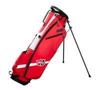 Wilson Sac de Golf, W/S QS Quiver Stand Bag, Sac de Transport/Trolley, 4 Compartiments pour Divers Clubs de Golf, Accessoires de Golf pour Femmes et Hommes, Rouge/Blanc/Noir