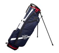 Wilson Sac de golf, W/S QS Quiver Stand Bag, Sac de Transport/Trolley, 4 compartiments pour divers clubs de golf, accessoires de golf pour femmes et hommes, Navy / Blanc / Rouge