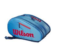 Wilson Sac pour Raquettes de Padel pour Enfants et Adolescents, Junior Padel Bag, pour Jusqu’à 3 Raquettes, Bleu/Rouge (Infrarouge)