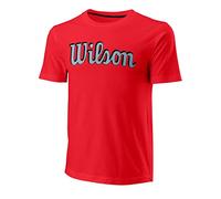 Wilson Script Eco CTN Tee-slimfi L T-Shirt, Rouge, S Homme