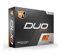 Wilson Staff Balles de Golf, Duo Optix, 12 balles, Orange, Surface Mate, WGWP50300
