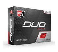Wilson Staff Balles de Golf, Duo Optix, 12 balles, Surface Mate, WGWP50500, Homme, Rouge, Taille unique