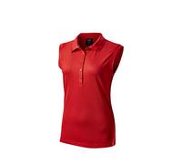 Wilson Staff Femme Polo de Golf, Sans Manches, WILSON STAFF SLEEVELESS POLO, Polyester, Rouge, Taille L, WGA700742LG