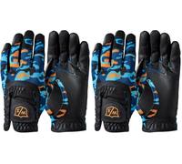 WILSON Staff Gant de Golf, Fit-All JR Glove, Taille Unique, pour Jeunes, Main Gauche, Bleu/Orange, Microfibres Synthétiques, WGJA00915 (Lot de 2)