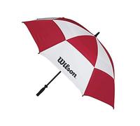 WILSON Staff Parapluie, Double Canopée Résistante aux Intempéries et Anti-Vent, Diamètre (Canopée) : 157 cm, Plastique, Tour, Blanc/Rouge, WGA090200RED