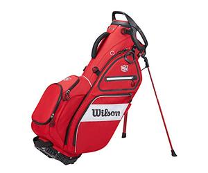 Wilson Staff Sac de Golf, EXO II Carry Bag, Sac Trépied, Rouge/Blanc, Support Intégré, 2,3 kg, WGB6600RD