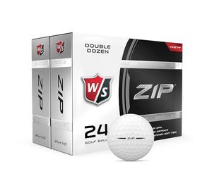 Wilson Staff Zip, Double douzaine de balles de Golf - Lot de 24 balles, Blanches.