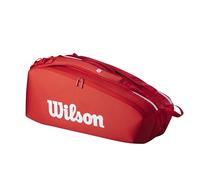 Wilson Super Tour Sac pour Raquettes de Tennis Rouge/Blanc Peut contenir jusqu'à 6 Raquettes