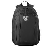 Wilson Sac à dos NBA Team Brooklyn – Polyester, logo argenté, pour 1 ballon officiel – Noir TU