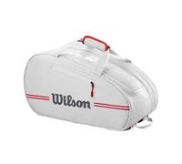 Wilson Sac de padel Team - Espace raquettes, compartiment chaussures, poche spacieuse - Blanc