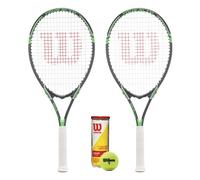 Wilson Tour Slam Lot de 2 raquettes de tennis et 3 balles de tennis