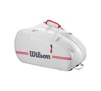 Wilson Team Sac de Padel, Sac Polyvalent avec Espace Dédié aux Raquettes, Section Chaussures et Poche Spacieuse pour Accessoires, Deux Options de Transport, Couleur : Blanc cassé