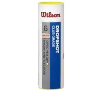 Wilson Volants de badminton Dropshot WRT6046YE – 6 pièces plastique/liège naturel, jaune