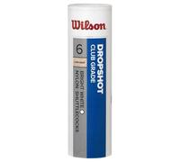 Wilson Volants de badminton WRT6046WH Dropshot – Paquet de 6, plastique/liège naturel, blanc