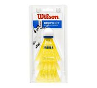Wilson Volants de badminton Dropshot WRT6048YE – Paquet de 3, Plastique/Liège, Mixte adulte, Jaune
