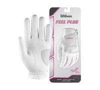 Wilson WGJA00770M Gant de Golf, Taille M, Main Gauche, MLH, Feel Plus, Femme, Blanc, Medium
