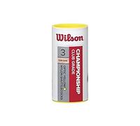 WILSON WRT6040YE77 Volants de Badminton, Championship Shuttlecocks, Tube de 3, Vitesse 77, Plastique/Liège Naturel, Mixte Adulte, Jaune, Taille unique