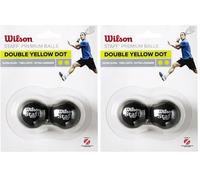 WILSON WRT617600 Balle de Squash, Staff, 2 Pièces, Jaune II Mixte Adulte, Noir, Taille Unique (Lot de 2)