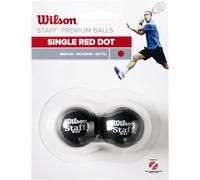 WILSON WRT617700 Balle de Squash, Staff, 2 Pièces, Rouge Mixte Adulte, Noir, Taille Unique