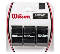 Wilson WRZ403000 Ultra Wrap Overgrip Lot de 3 Bandes de préhension Unisexes Noir
