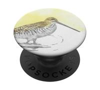 Wilson's Snipe Aquarelle Oiseau Portrait PopSockets PopGrip Adhésif