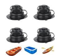 Wilsonzin 4 Pièces Universal Ersatz Fit Valve Air Valve Air Gonflable avec Capuchon Valve Remplacement Universel 22mm pour Bateaux Gonflables, Kayak, Spas Paresseux, Piscines Gonflables（Noir）
