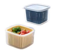 wilsonzin Lot De 2 BoîTe Fraicheur Organisateur De Frigo Sans Bpa,BoîTe De Conservation Alimentaire,BoîTe De Conservation Fruits Et LéGumes Rangement RéFrigéRateur Pour Fruits LéGumes Fromages 0.5l