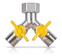 Wilsonzin Rechange Valve 1/2 Raccord Y Laiton Vanne 3 Voies en Douchette Adaptateur Robinet D'arrêt Robinet de Gaz Diviseur, Diviseur de Tuyau Laiton, Pour Pommeau de Douche, Bras de Douche