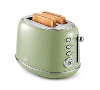 Wiltal Grille-pain rétro 2 tranches en acier inoxydable, Vert
