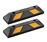 Wiltec 2x butée de roue 55 x 15 x 10 cm - en Caoutchouc - 3,5 kg/pièce - avec Réflecteurs - Aide au stationnement Stop roues pour Parkings, Garages