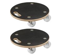 Wiltec 2x chariot de transport 380 x 110 mm rond, charge maximale 250 kg, plateau en bois avec 4 roulettes pivotantes