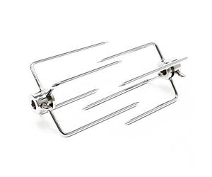 WilTec 2X Fourches à Viande pour Broches Ø 5-11 mm Acier chromé Fourchettes Tournebroche Rôtisserie BBQ Grill Accessoire Cuisine Légumes