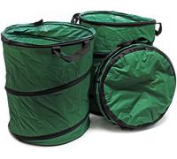 Wiltec 3x Sac de jardin rond – capacité de 100 l – 470 x 470 x 580 mm – Pop up Autoportant Pliable – pour Déchets Branches mortes Feuillage – Jardinage Ramassage des feuilles