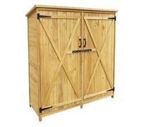 Wiltec Abri de Jardin - 1350 x 500 x 1540 mm - en Bois d’Épicéa - avec Toit en Bitume et 2 Portes - Cabane Remise pour Rangement Outils pour Jardin, Terrasse & Balcon