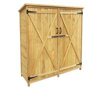 Wiltec Abri de Jardin - 1350 x 500 x 1540 mm - en Bois d’Épicéa - avec Toit en Bitume et 2 Portes - Cabane Remise pour Rangement Outils pour Jardin, Terrasse & Balcon