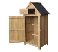 Wiltec Abri de jardin - 770 x 540 x 1370 mm - en bois d’Épicéa - avec Toit en bitume et 2 portes - Cabane Remise pour rangement outi